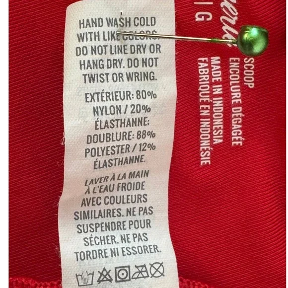 Aerie Womens Red Scoop Neck Bikini Top Wide Straps Size Large 5748-1293-350 - Picture 6 of 7